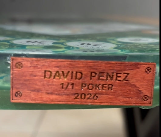 table de salon Poker en résine et bois 60cm
